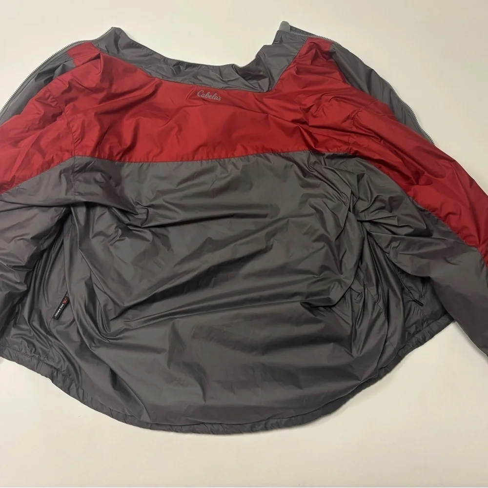 Cabela’s Insulated Windbreaker Jacket Men’s XL – Gray & Red | Lightweight Coat